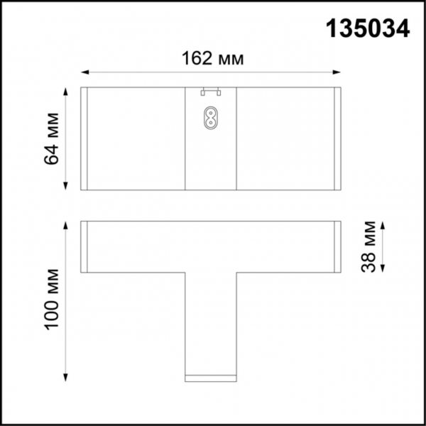 135034 OVER NT19 143 черный Соединитель - Т IP20 24V RATIO, изображение 2