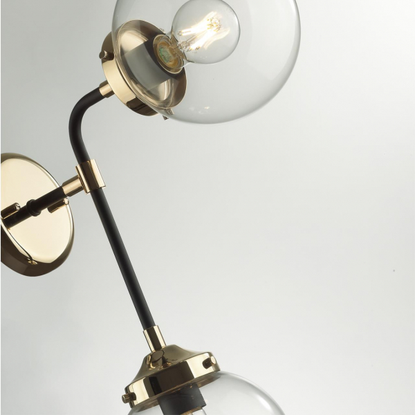 4971/2W LOFT ODL22 477 черный/золотой/прозрачный/стекло Бра E27 2*40W PRIAMA, изображение 5