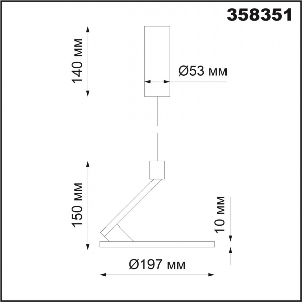 358351 OVER NT20 224 белый Светильник накладной, длина провода 1м IP20 LED 4000K 18W 85-265V HAT, изображение 5