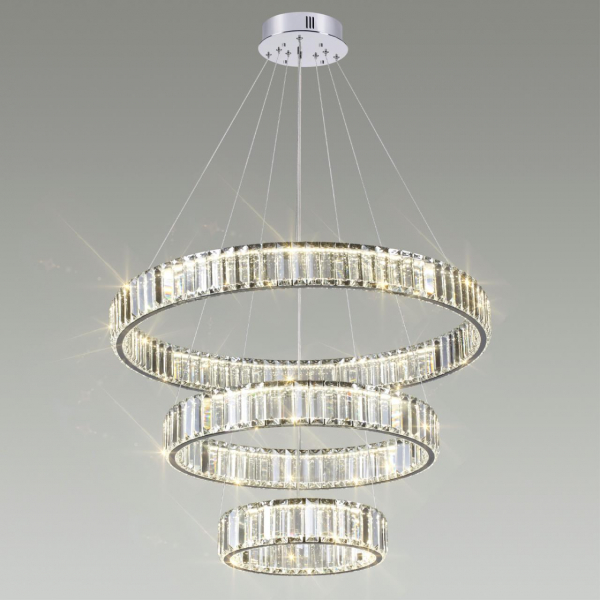 4930/88L L-VISION ODL24 491 хром/прозрачный металл/хрусталь Люстра LED 88W 4000K 10200Лм VEKIA, изображение 3