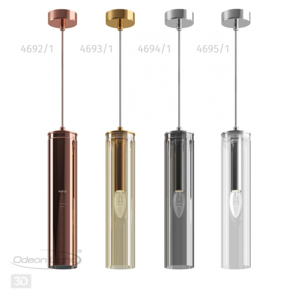 4695/1 PENDANT ODL20 341 хром/прозрачный Подвес E14 1*40W KLUM, изображение 4