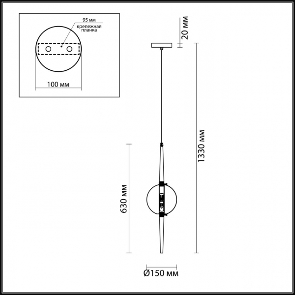 4981/1 PENDANT ODL22 357 бронзовый/прозрачный/стекло Подвес G9 1*5W LAZIA, изображение 5