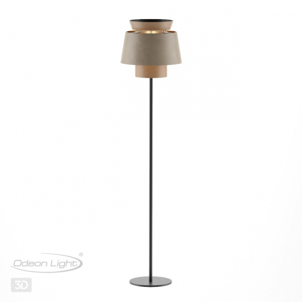 4992/1F PENDANT ODL24 401 черный/бежевый/терракотовый/золотой/металл/экокожа Торшер E27 1*60W KRESSA, изображение 5