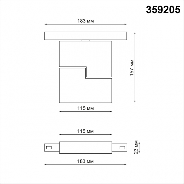 359205 SHINO NT23 078 черный Трековый светильник для низков. шинопровода IP20 LED 3000К 10W 48V 800Лм FLUM, изображение 5