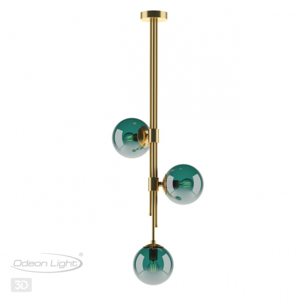 4800/3 PENDANT ODL21 341 бронзовый/изумрудный Подвес E14 3*60W BRAZERI, изображение 6