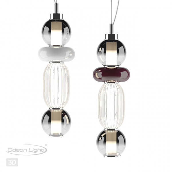 4827/18L PENDANT ODL21 321 хром/дымчатый/белый/прозрачный Подвес LED 18W BEANS, изображение 6