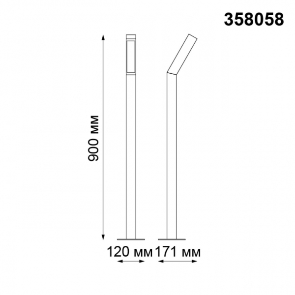 358058 STREET NT19 382 коричневый Ландшафтный светильник IP65 LED 3000К 8W 220V CORNU, изображение 3