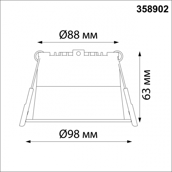 358902 SPOT NT22 283 черный Светильник встраиваемый светодиодный IP20 LED 4000К 12W 220V TRAN, изображение 5