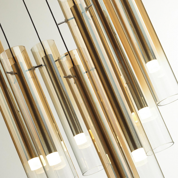 5061/32LB PENDANT ODL24 319 золотой/янтарный/металл/стекло Люстра каскадная LED 7*4W 3000K SHINY, изображение 4