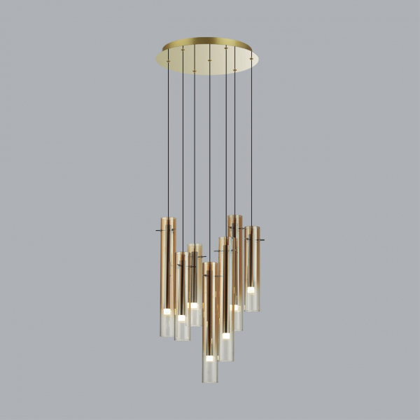 5061/32LB PENDANT ODL24 319 золотой/янтарный/металл/стекло Люстра каскадная LED 7*4W 3000K SHINY, изображение 3