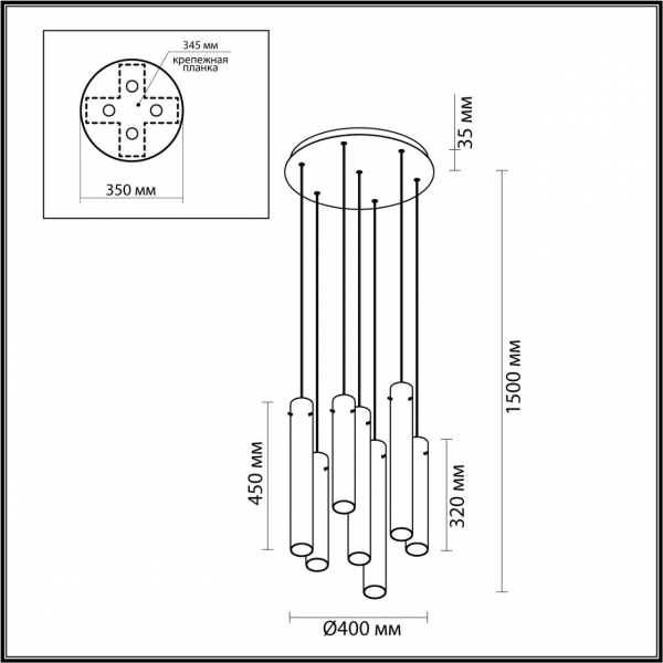 5061/32LB PENDANT ODL24 319 золотой/янтарный/металл/стекло Люстра каскадная LED 7*4W 3000K SHINY, изображение 5