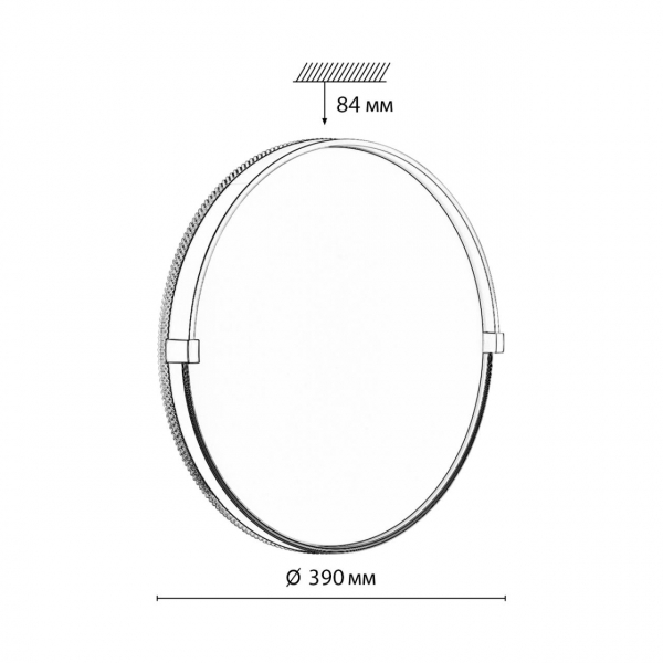 7647/DL PALE SN 138 Светильник пластик/белый/черный/золотой LED 48Вт 4000К D390 IP43 OLIDI BLACK, изображение 6