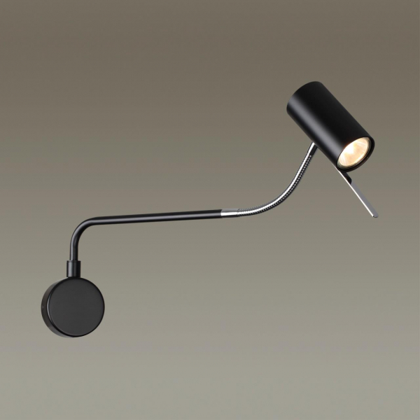 4381/1W HIGHTECH ODL23 217 черный/хром/металл Настенный св-к выкл. на плафоне IP20 LED GU10 10W GIGI, изображение 3