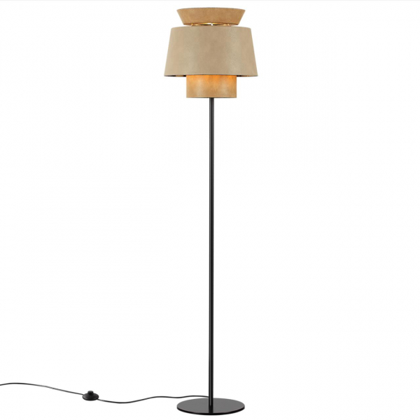 4992/1F PENDANT ODL24 401 черный/бежевый/терракотовый/золотой/металл/экокожа Торшер E27 1*60W KRESSA, изображение 2