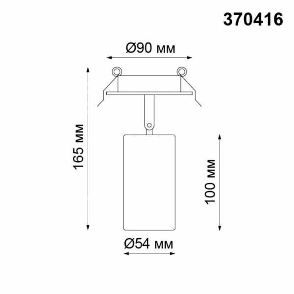 370416 SPOT NT19 317 черный Встраиваемый светильник IP20 GU10 50W 220V PIPE, изображение 3