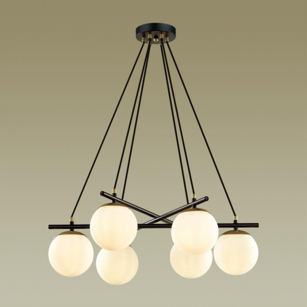 5212/6 MODERNI LN22 118 черный, золотой Люстра E27 6*60W 220V RANDI, изображение 2