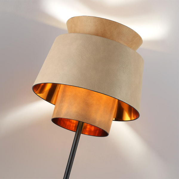 4992/1F PENDANT ODL24 401 черный/бежевый/терракотовый/золотой/металл/экокожа Торшер E27 1*60W KRESSA, изображение 4