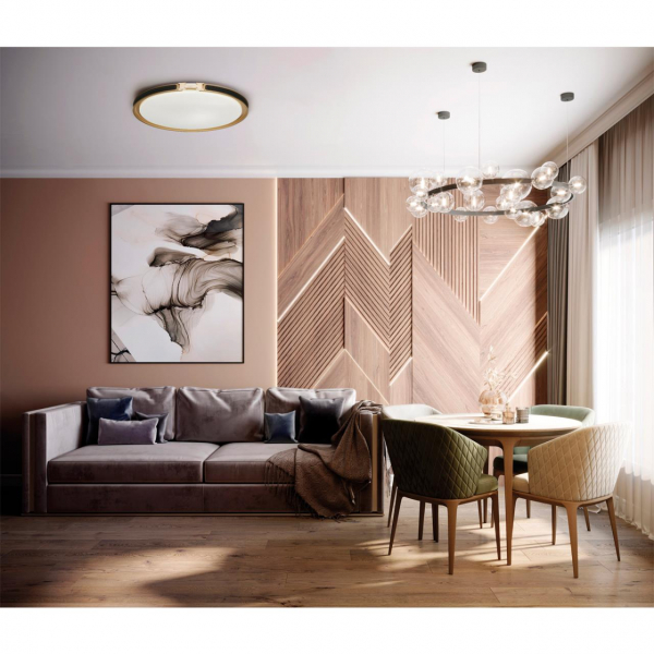 7667/DL COLOR SN 78 Светильник пластик/белый/черный/золотой LED 48Вт 4000К D405 IP43 FAVEMO BLACK, изображение 4