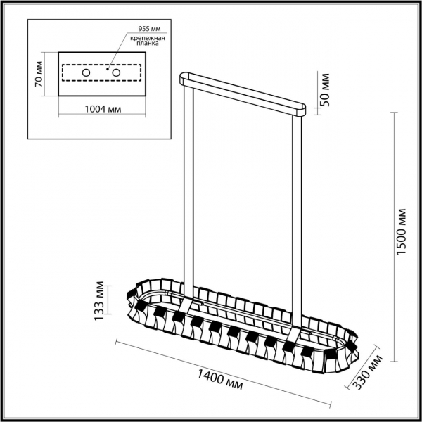 4993/90LA L-VISION ODL23 373 золотой/черный/металл/акрил Люстра LED 90W 3000K ASTURO, изображение 7