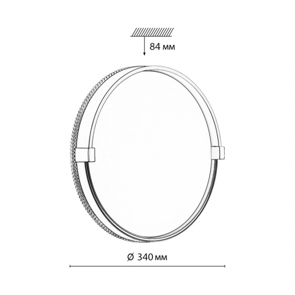 7647/CL PALE SN 138 Светильник пластик/белый/черный/золотой LED 30Вт 4000К D340 IP43 OLIDI BLACK, изображение 6