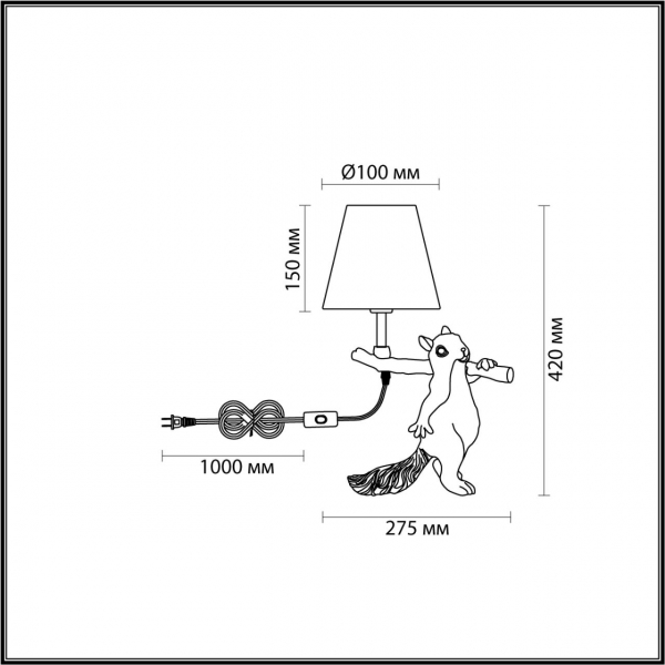 6523/1T MODERNI LN23 129 разноцветный Настольная лампа E14 1*40W 220V SQUIRREL, изображение 3