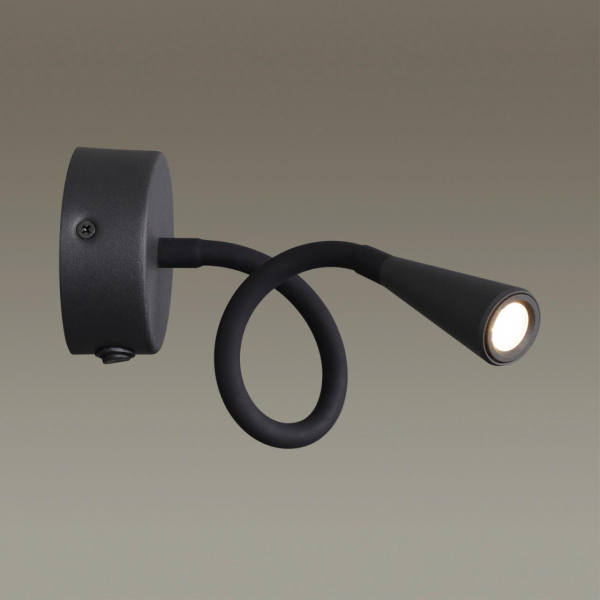 4254/3WL HIGHTECH ODL21 287 черн/металл Настен.светильник выкл на базе IP20 LED 3W 263Лм 3000K ODDS, изображение 3