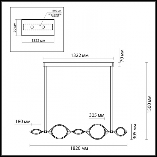 4995/50L L-VISION ODL23 377 матов.золотой/черный/металл/акрил Люстра LED 50W 3000K VIKEMA, изображение 6