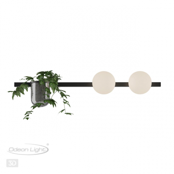 4681/2W WALLI ODL20 589 черный/белый Настенный светильник E14 2*40W 220V FLOWER, изображение 5