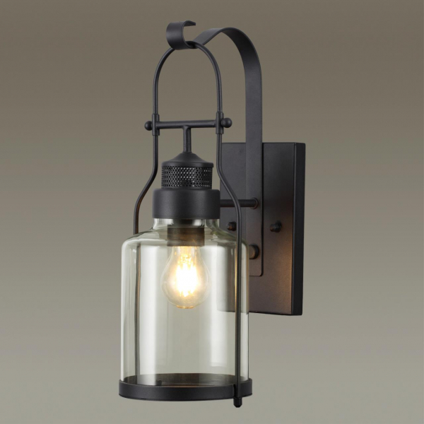 4835/1W NATURE ODL21 577 черный/стекло Ландшафтный настенный светильник E27 1*60W IP44 KALPI, изображение 3