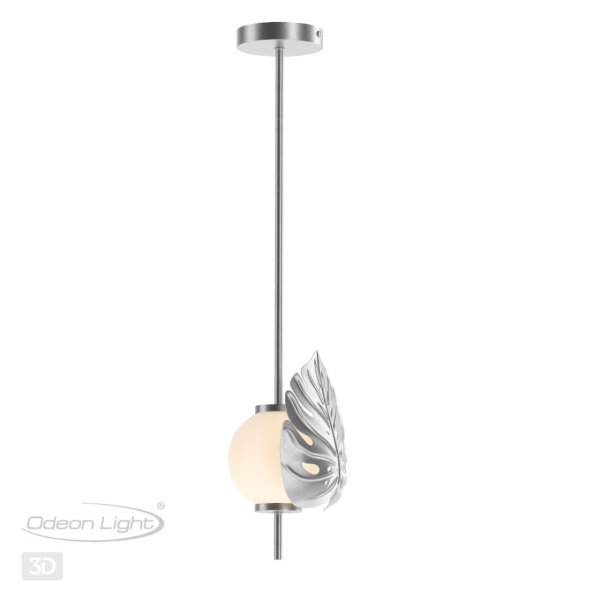 4865/1A MODERN ODL_EX22 81 серебристый/белый/стекло Подвес E14 1*40W JUNGLE, изображение 6