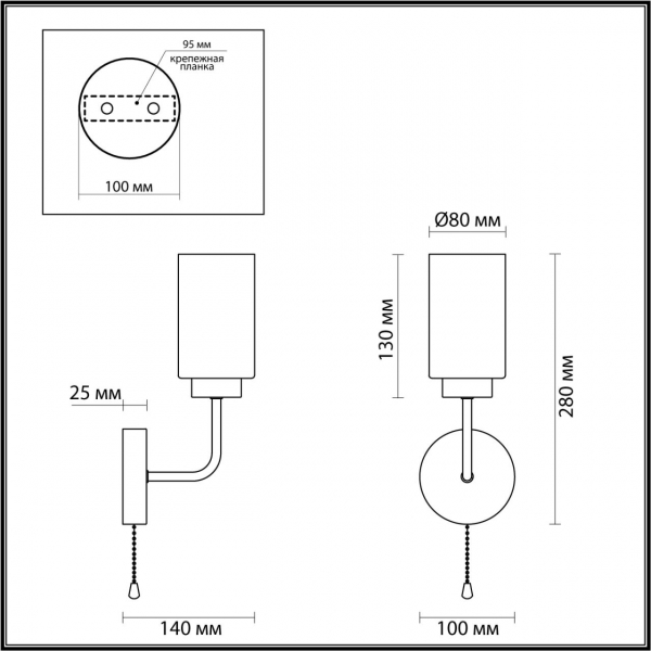 5639/1W COMFI LN23 232 белый, золотой Бра E14 1*40W 220V DALLIN, изображение 3