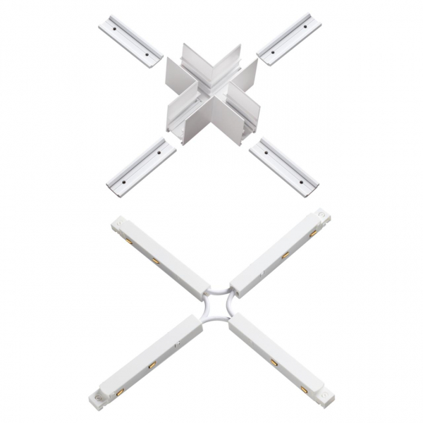 135127 SHINO NT21 043 белый Соединитель с токопроводом для шинопровода Х-образный IP20 48V FLUM, изображение 3