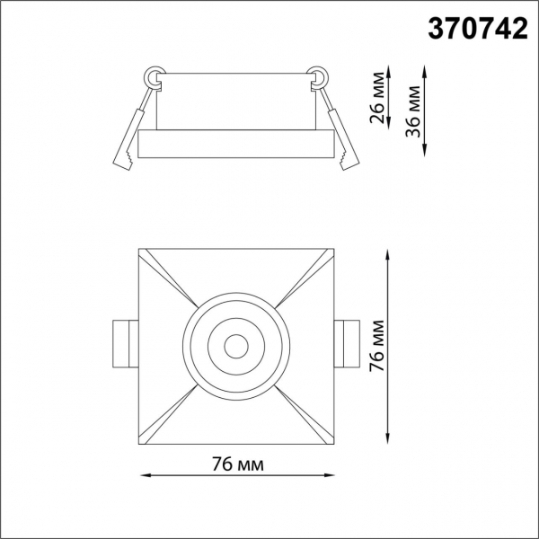 370742 SPOT NT21 285 белый Светильник встраиваемый IP20 GU10 50W 220V METIS, изображение 2