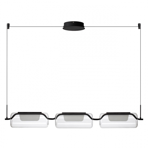 5003/30L L-VISION ODL23 329 черный матовый/прозрачный/стекло Люстра LED 30W 3000K KAVIA