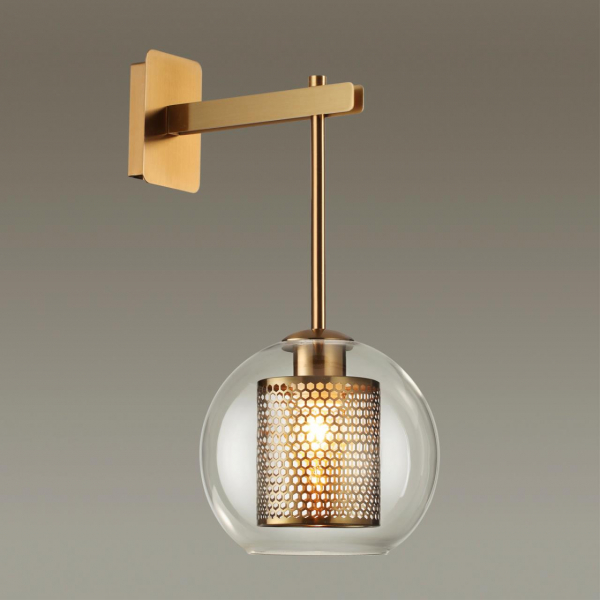 4939/1W PENDANT ODL22 291 античн.бронза/металл/прозрачный/стекло Бра E27 1*40W CLOCKY, изображение 3