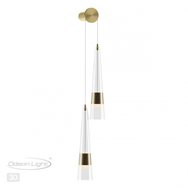 5043/24WL L-VISION ODL24 301 глянц.золото/прозрачный/металл/стекло Бра LED 24W 3000K 2536Лм LUMP, изображение 5