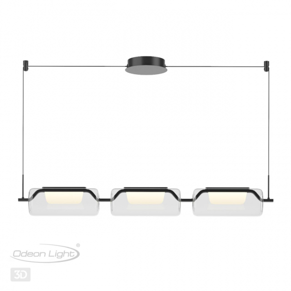 5003/30L L-VISION ODL23 329 черный матовый/прозрачный/стекло Люстра LED 30W 3000K KAVIA, изображение 6