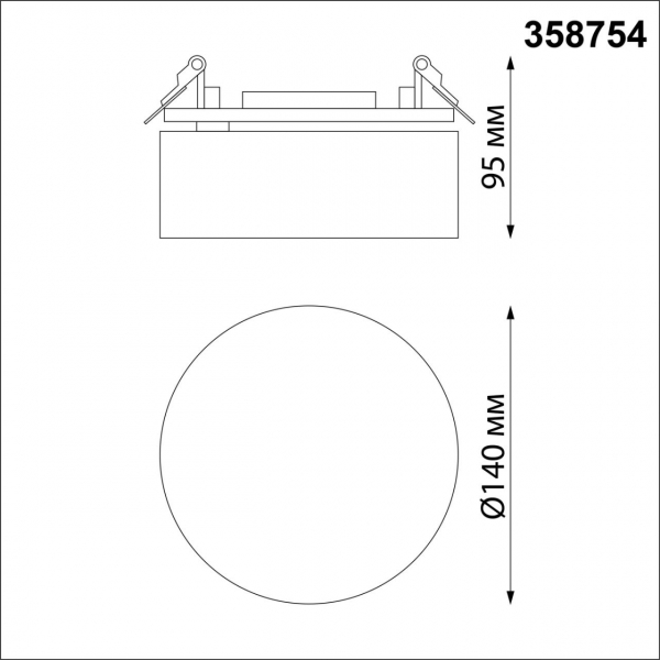358754 SPOT NT21 274 матовое золото Светильник встраиваемый светодиодный IP20 LED 24W 4000K 2100Лм 100-265V PROMETA, изображение 6