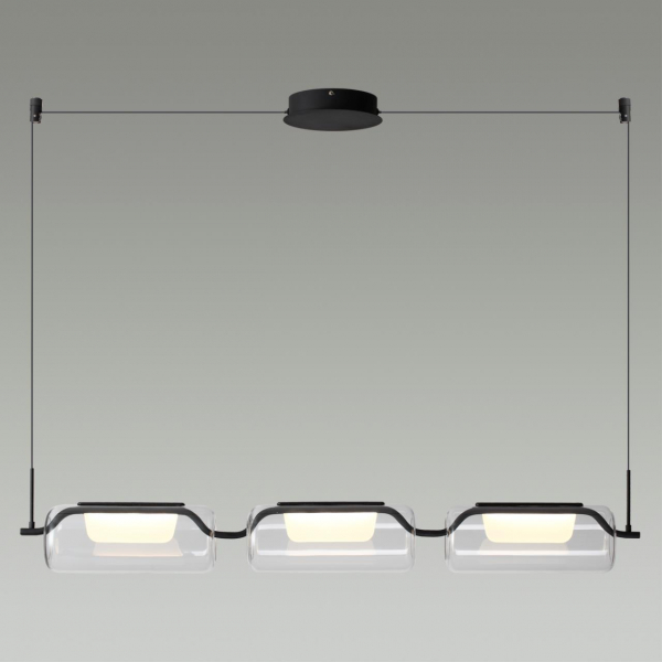5003/30L L-VISION ODL23 329 черный матовый/прозрачный/стекло Люстра LED 30W 3000K KAVIA, изображение 3