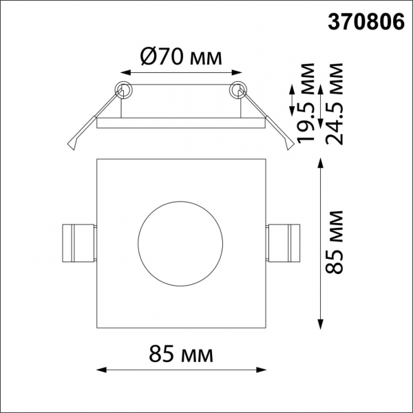 370806 SPOT NT22 329 хром Светильник встраиваемый влагозащищенный IP44 GU10 50W 220V AQUA, изображение 4