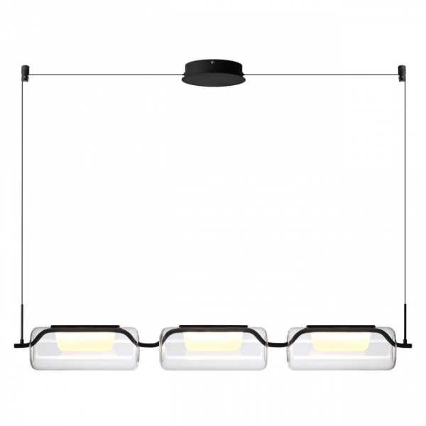 5003/30L L-VISION ODL23 329 черный матовый/прозрачный/стекло Люстра LED 30W 3000K KAVIA, изображение 2