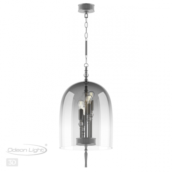 4882/4 NEO ODL_EX22 61 серебрист.с патиной/дымчатый/стекло Подвес E14 4*40W BELL, изображение 7