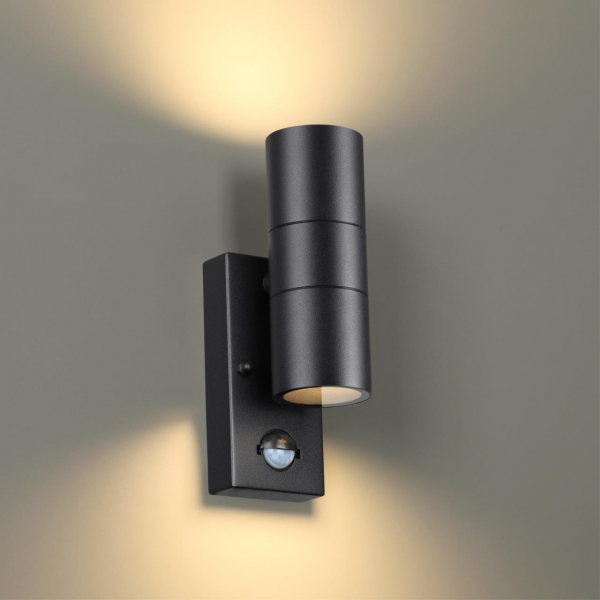 4389/2W HIGHTECH ODL23 633 черный/металл/пвх стойкий к УФ излучению Настенный светильник с датчиком движения IP44 LED GU10 14W MOTTO, изображение 3