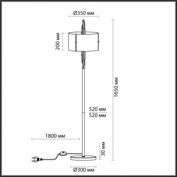 4895/3F MODERN ODL_EX23 85 бронзовый/дымчатый/металл/стекло Торшер E27 3*40W MARGARET, изображение 7