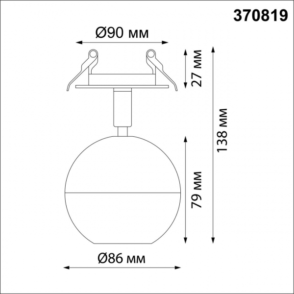 370819 SPOT NT22 308 матовое золото Светильник встраиваемый IP20 GU10 9W 220V GARN, изображение 5