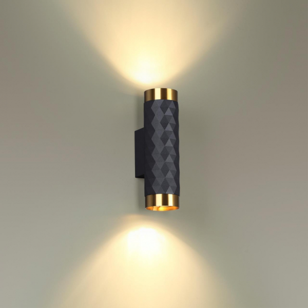 4287/2W HIGHTECH ODL22 283 черный/золотистый/металл Настенный светильник IP20 LED GU10 max 2*10W AD ASTRUM, изображение 3