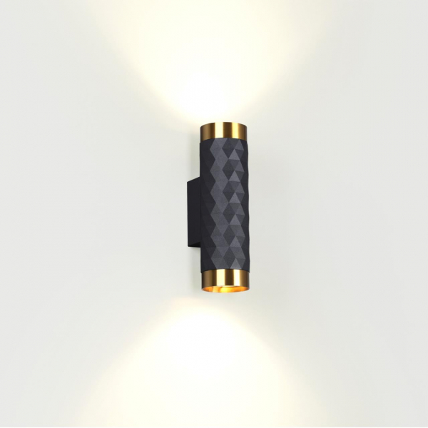 4287/2W HIGHTECH ODL22 283 черный/золотистый/металл Настенный светильник IP20 LED GU10 max 2*10W AD ASTRUM, изображение 2