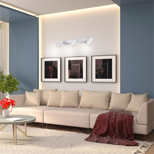 370555 OVER NT19 261 белый Накладной светильник IP20 GU10 3*50W 230V GUSTO, изображение 2