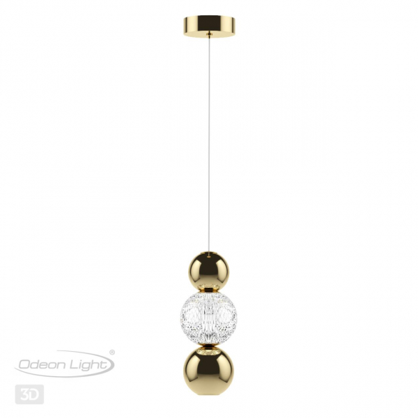5008/7LA L-VISION ODL23 465 золотой/прозрачный/металл/акрил Подвес LED 7W 4000K 300Лм CRYSTAL, изображение 5
