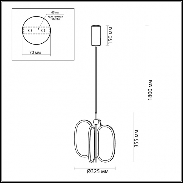 6664/38L L-VISION ODL_EX24 015 Подвесной светильник античн бронза/металл/акрил IP20 LED 38W 2500Лм 3000K PIUMA, изображение 5